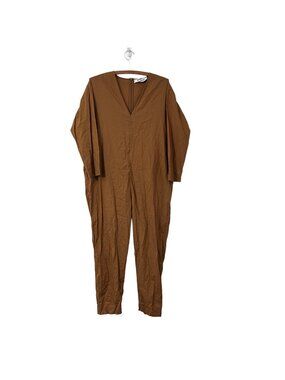 Roucha Womens Brown Cotton V-Neck Minimal Jumpsuit Size BB 6-8